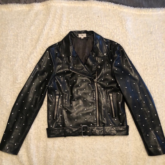 LPA Jackets & Blazers - LPA leather jacket with crystal studs medium